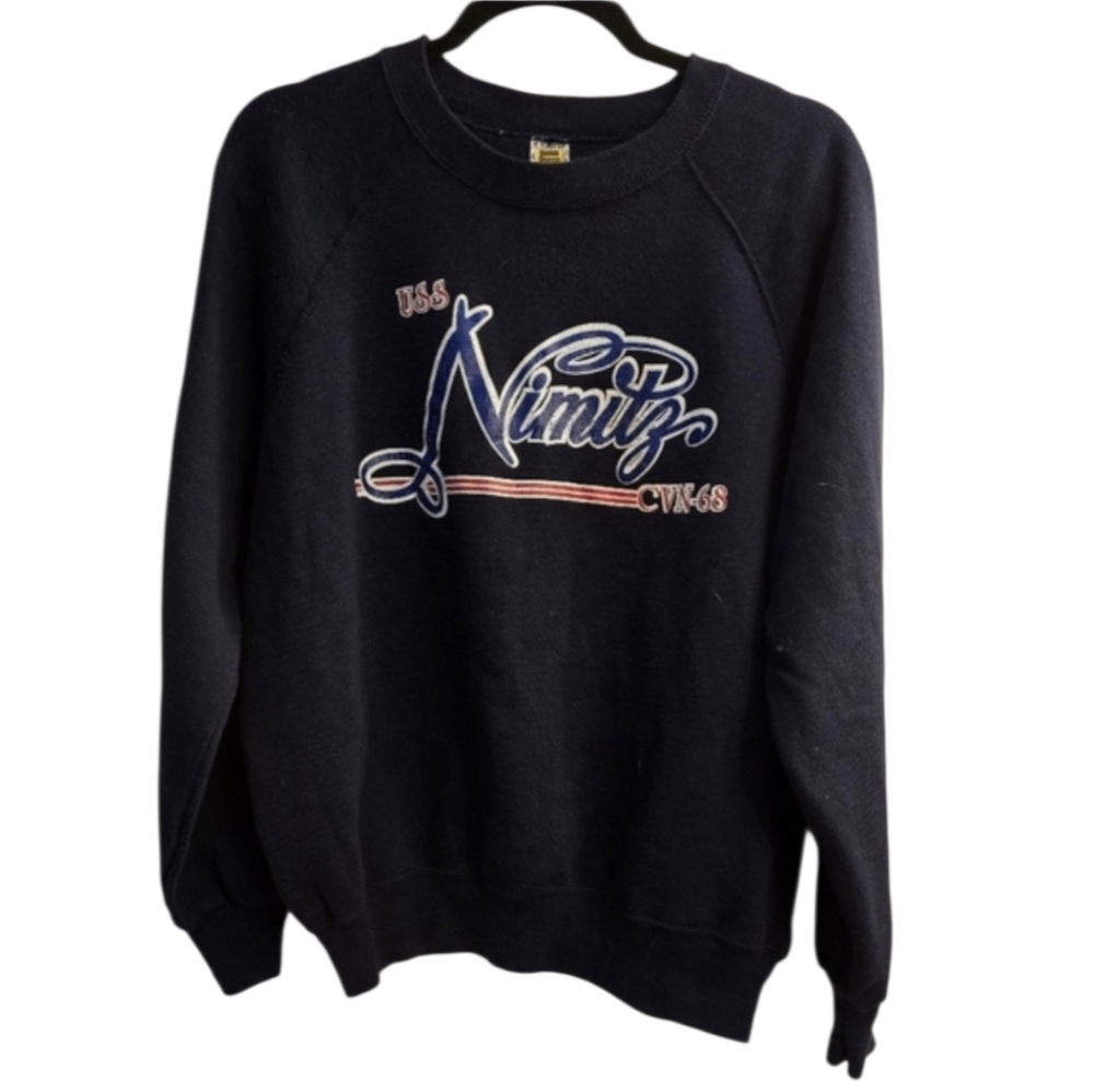 USS Nimitz Navy Blue Sweatshirt, size xl